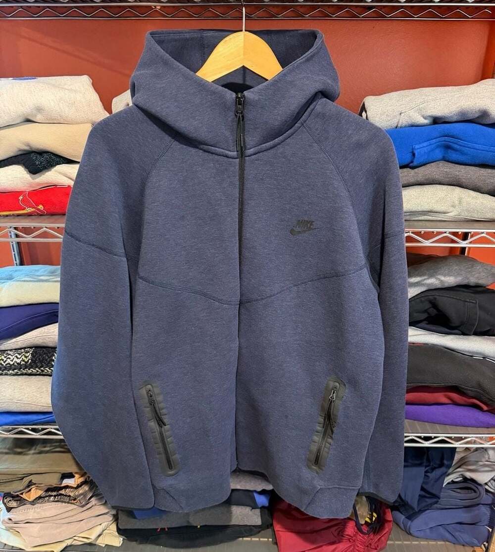 Nike Tech Fleece Windrunner Full Zip Hoodie Dark Blue Heather Men’s XL